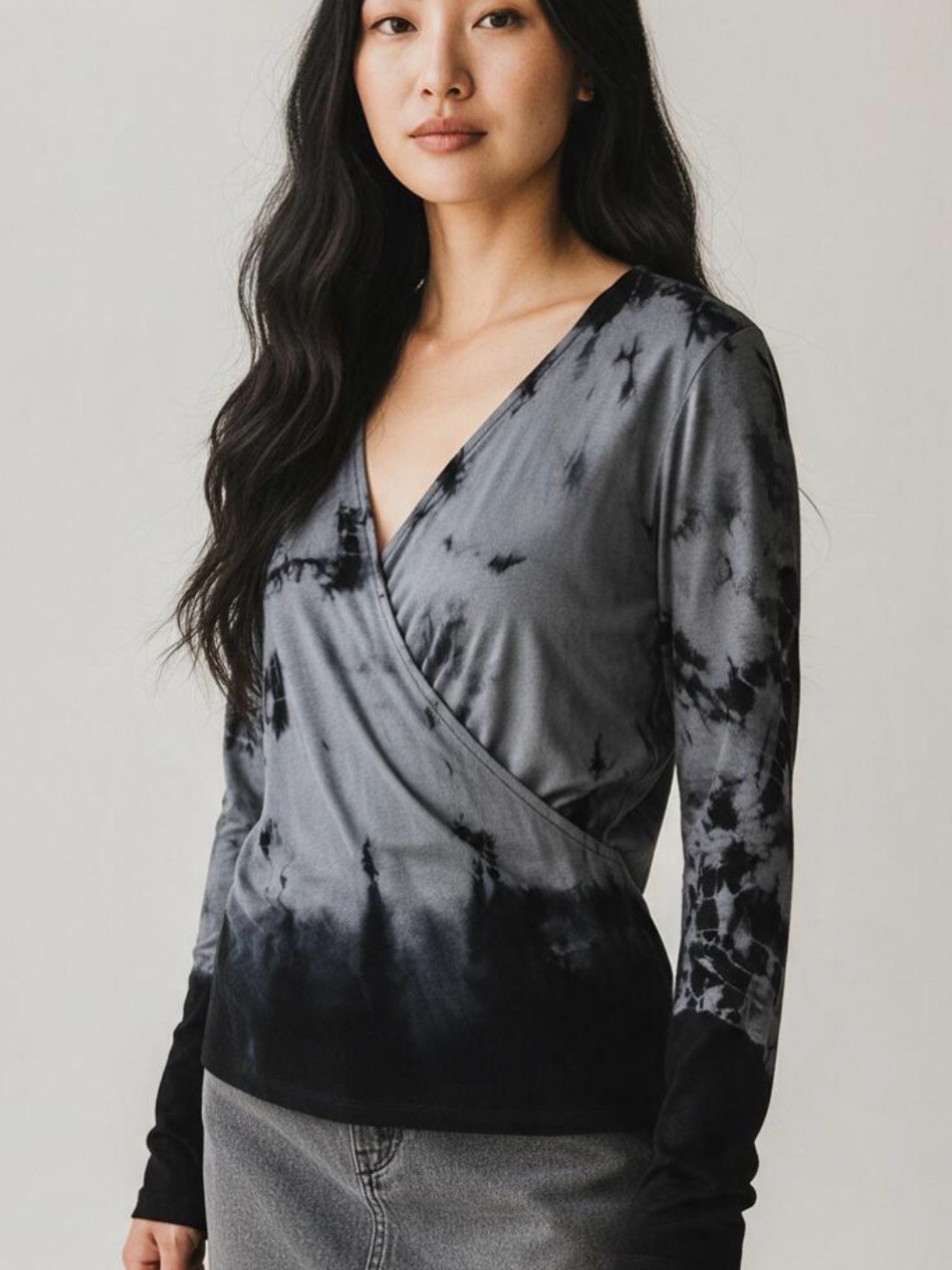 Rock & Republic Tie-Dye Wrap Top